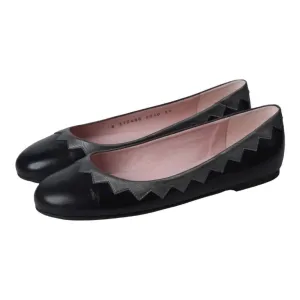 46978 - Black Soft Leather Flats for Teen/Women by Pretty Ballerinas