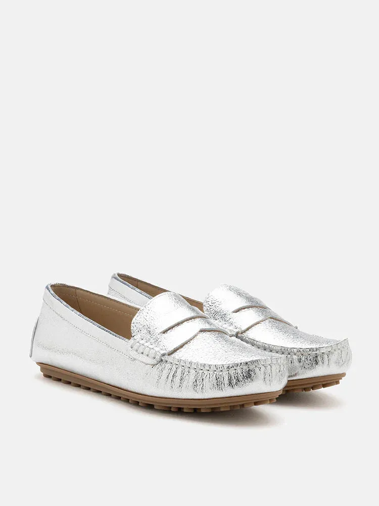Ariana Metallic Penny Moccasins