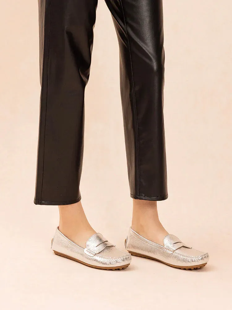 Ariana Metallic Penny Moccasins