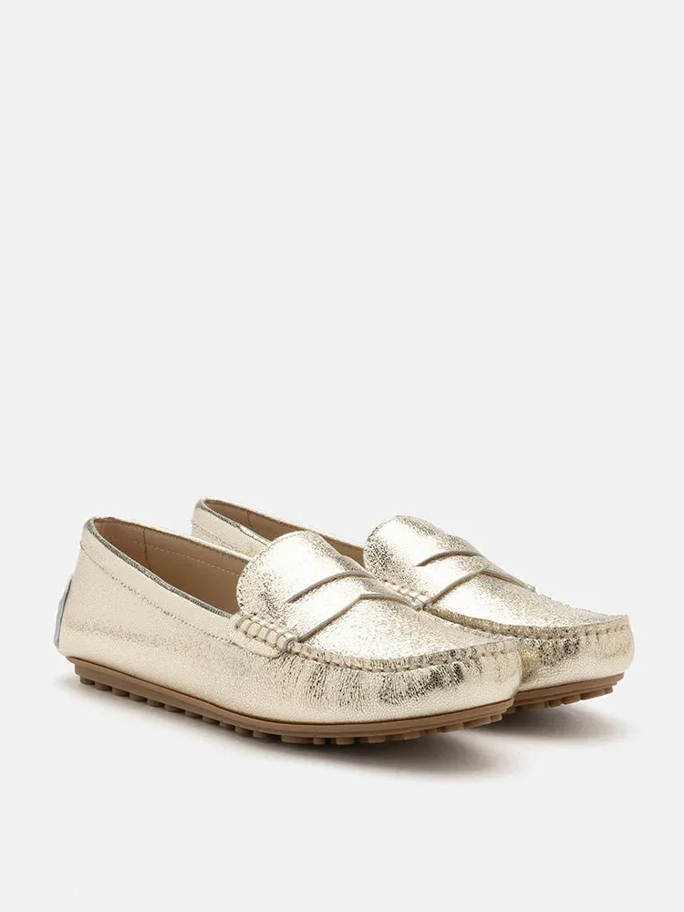 Ariana Metallic Penny Moccasins