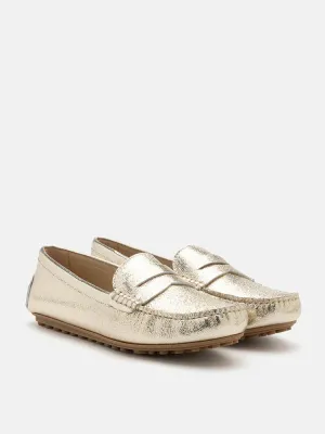 Ariana Metallic Penny Moccasins