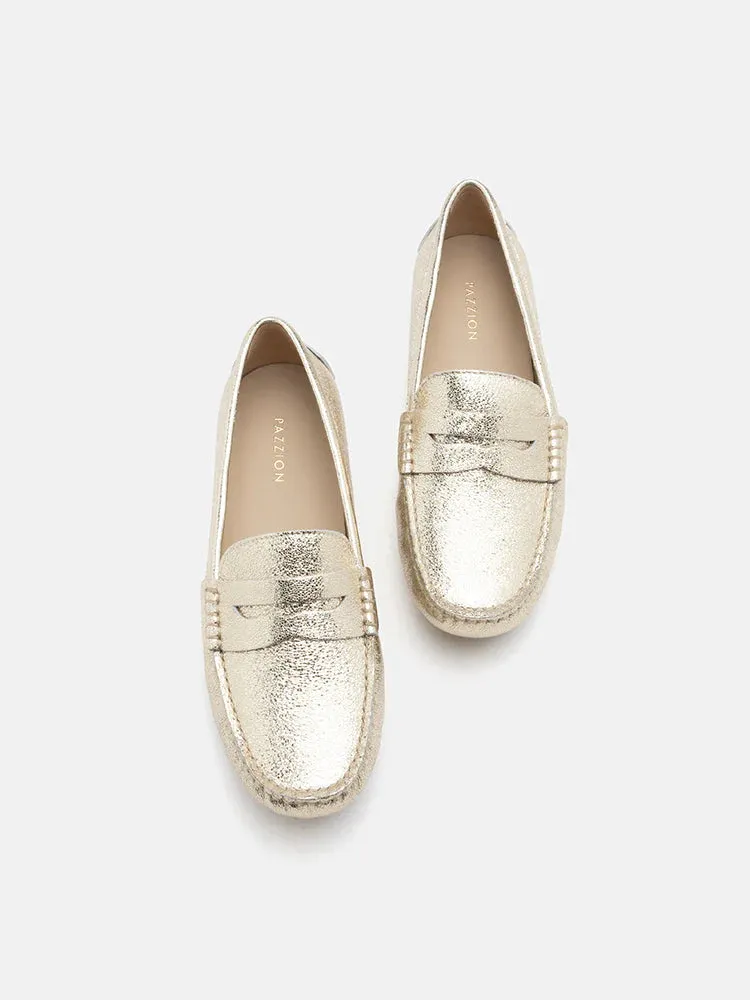 Ariana Metallic Penny Moccasins