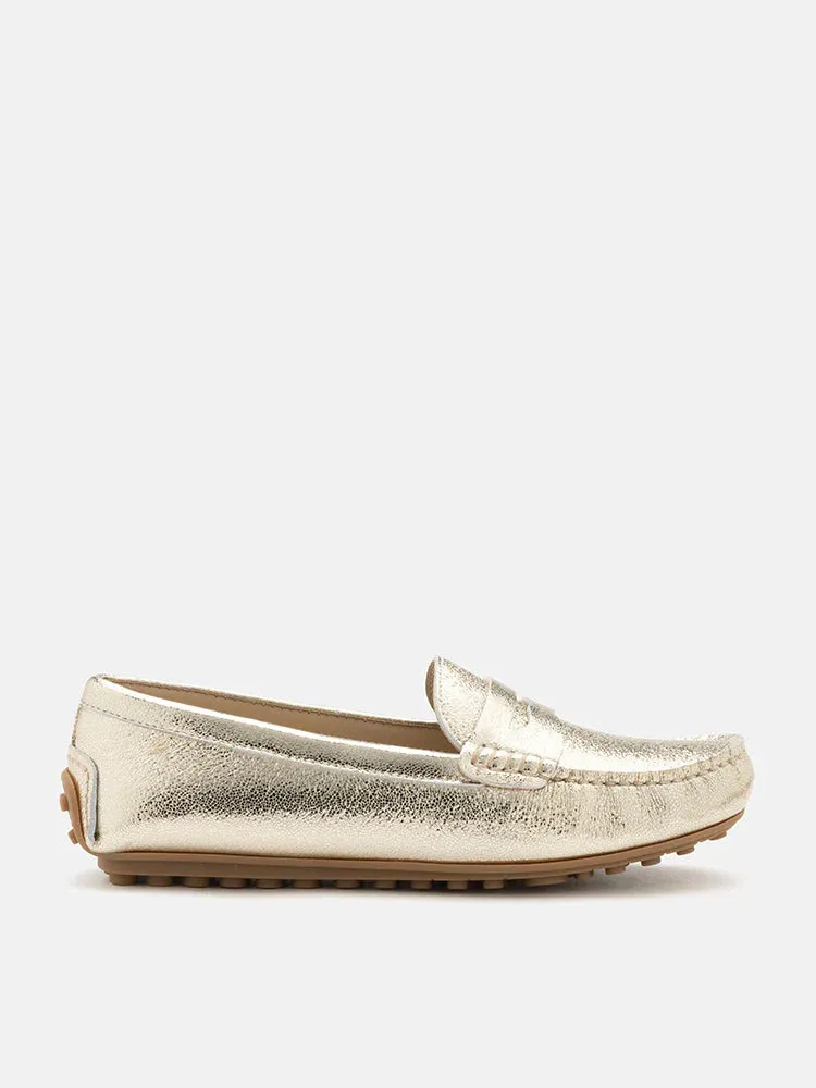 Ariana Metallic Penny Moccasins