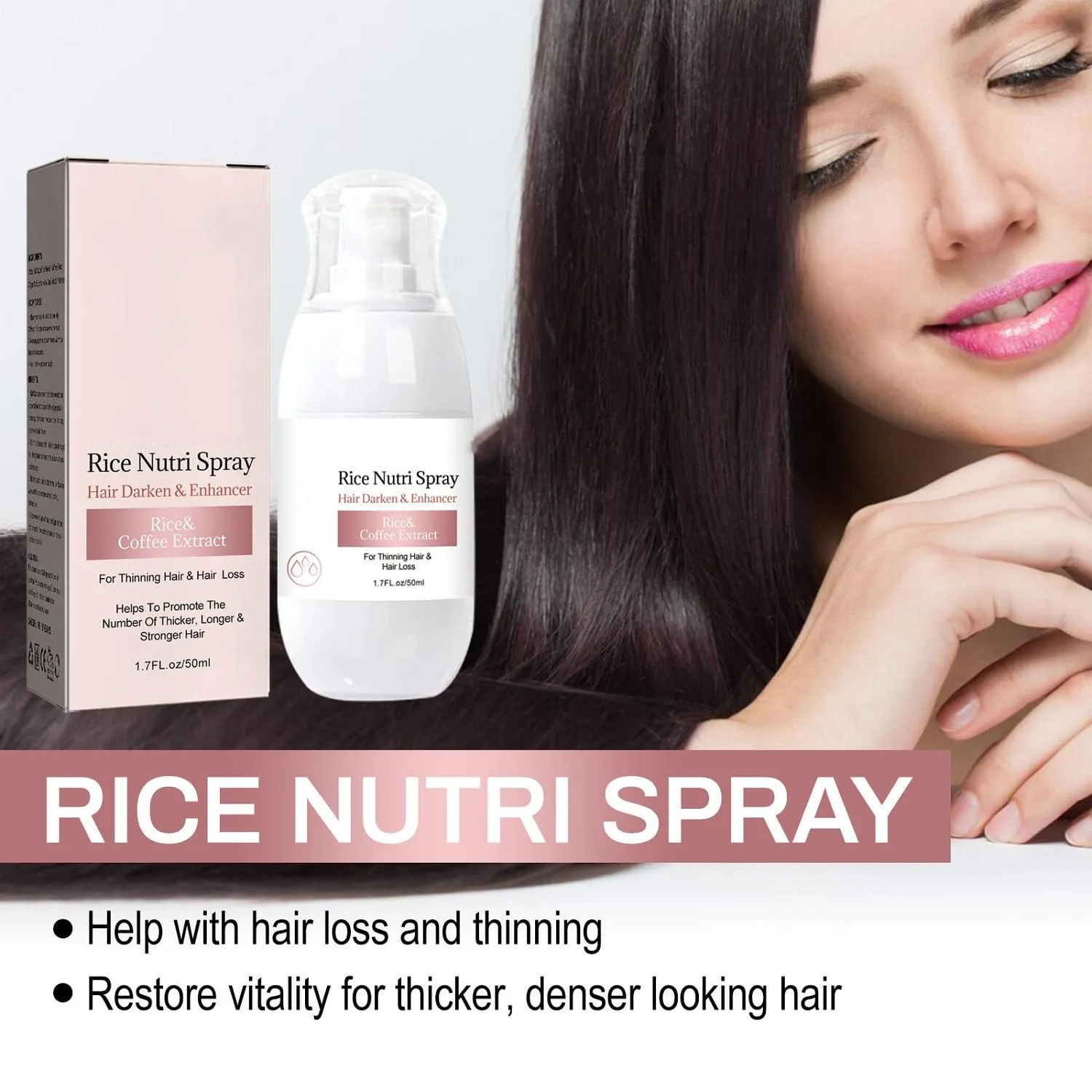 Bello Hair Helper Growth Spray - 50ml Rice Water Formula for Thinning Hair, Thickening and Growth Stimulation