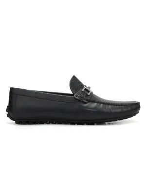 Blue Buckle Bar Moccasins