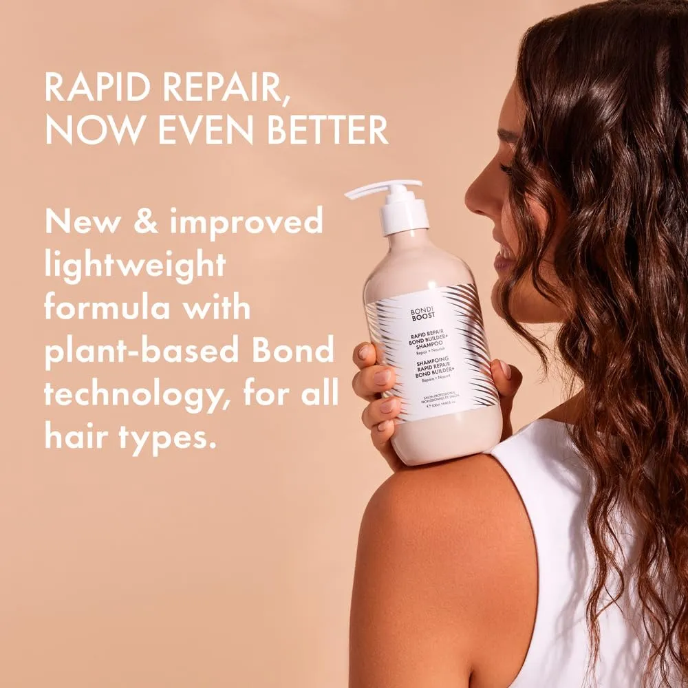 BONDIBOOST Rapid Repair Bond Builder  Shampoo for Damaged Hair 10.14 Fl Oz- Strengthening Formula for Restoring and Rebuilding Hair - Deep Conditioning and Nourishing Treatment for Healthier Hair