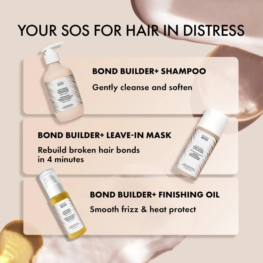 BONDIBOOST Rapid Repair Bond Builder  Shampoo for Damaged Hair 10.14 Fl Oz- Strengthening Formula for Restoring and Rebuilding Hair - Deep Conditioning and Nourishing Treatment for Healthier Hair