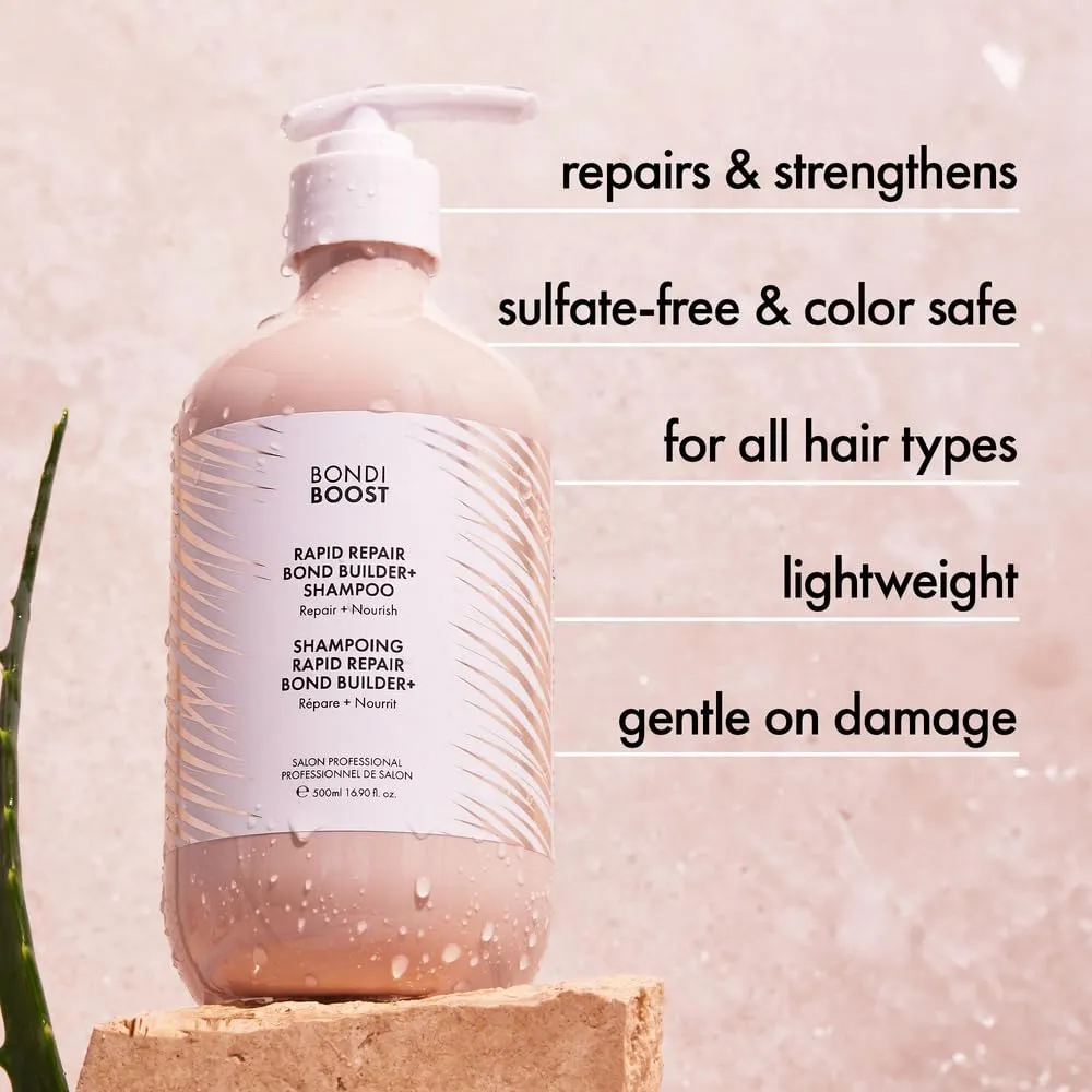 BONDIBOOST Rapid Repair Bond Builder  Shampoo for Damaged Hair 10.14 Fl Oz- Strengthening Formula for Restoring and Rebuilding Hair - Deep Conditioning and Nourishing Treatment for Healthier Hair