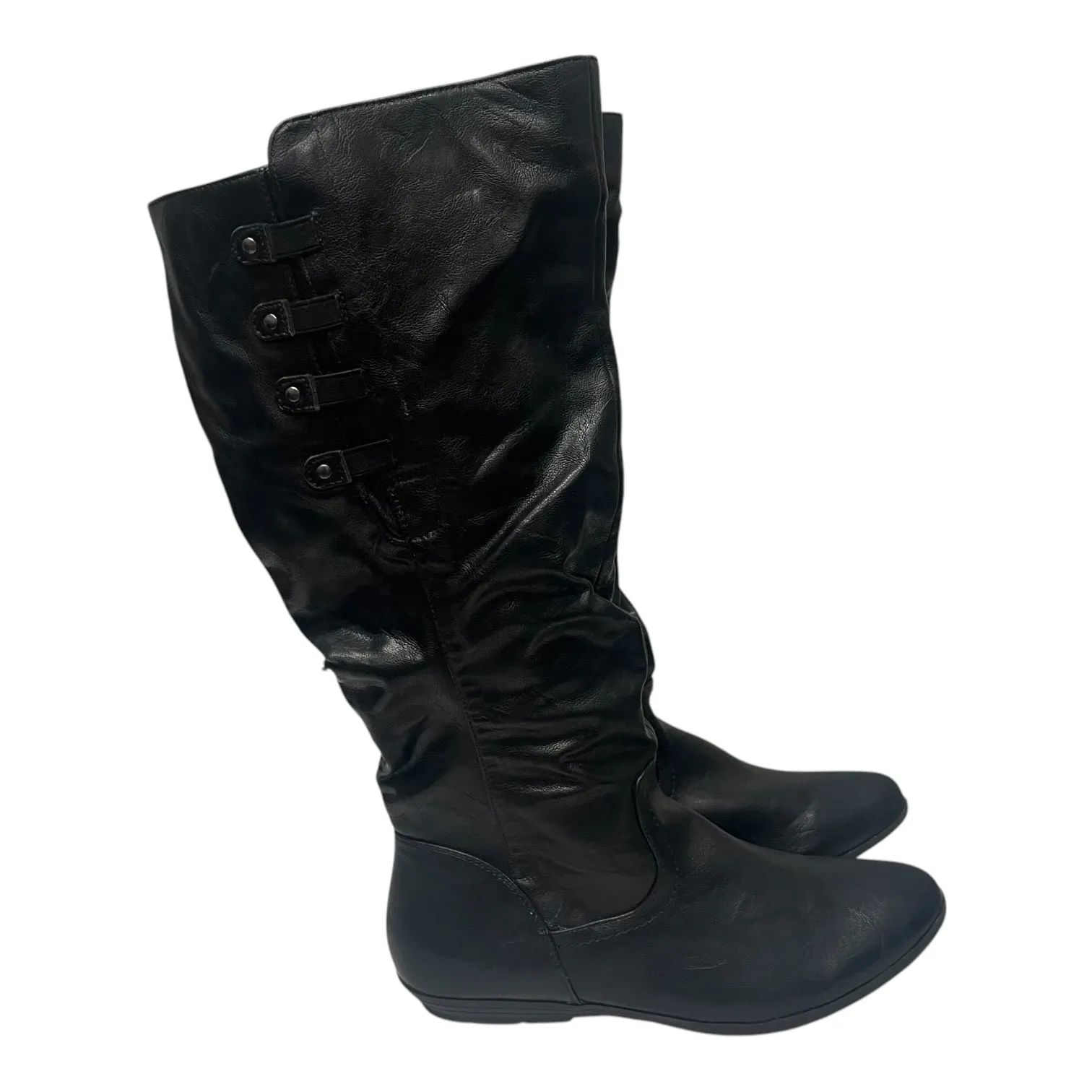 Boots Mid-Calf Flats By Cme In Black, Size:11