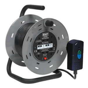 Cable Reel 25m 4 x 230V 1.25mm_ Thermal Trip with RCD Plug