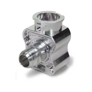 CSR Performance Coolant Manifold - Four 12 AN Female O-Ring Inlets - 16 AN Male Outlet - Radiator Cap Bung - Aluminum - Clear Anodize