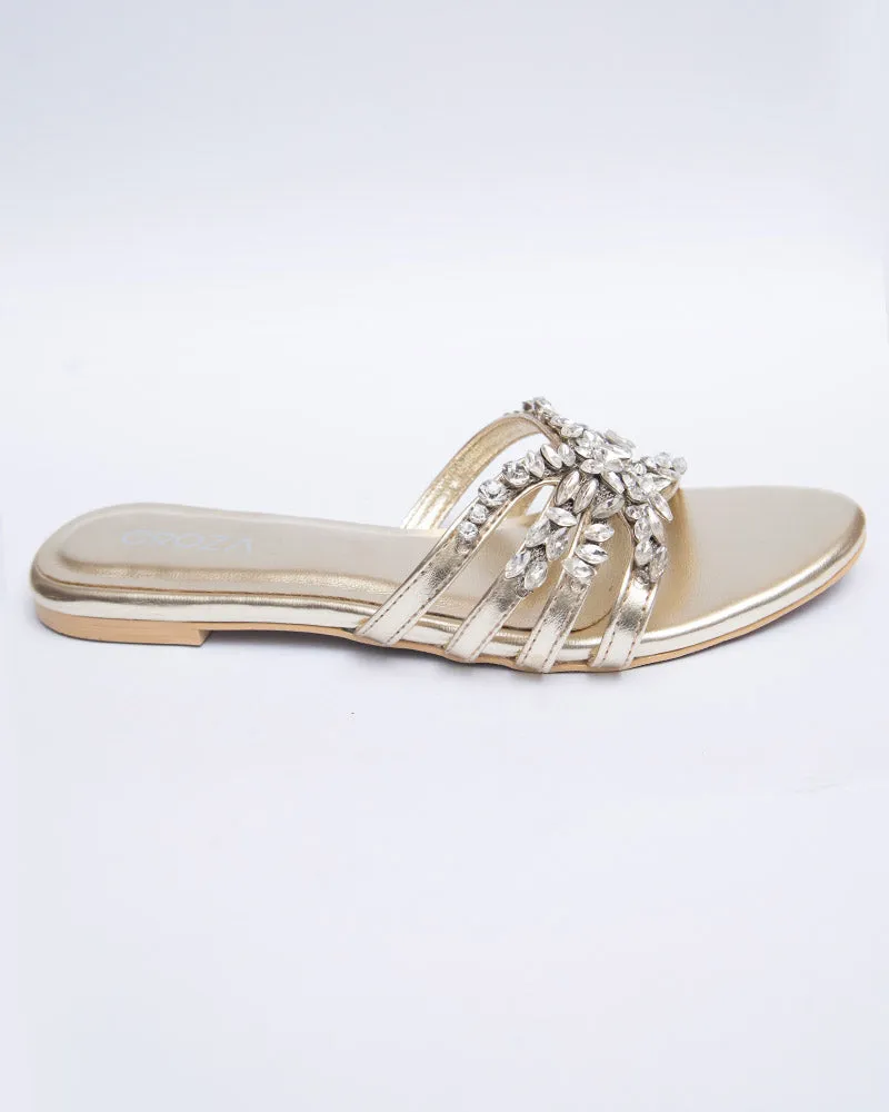 EZZA Formal Flats with Studded Brooch