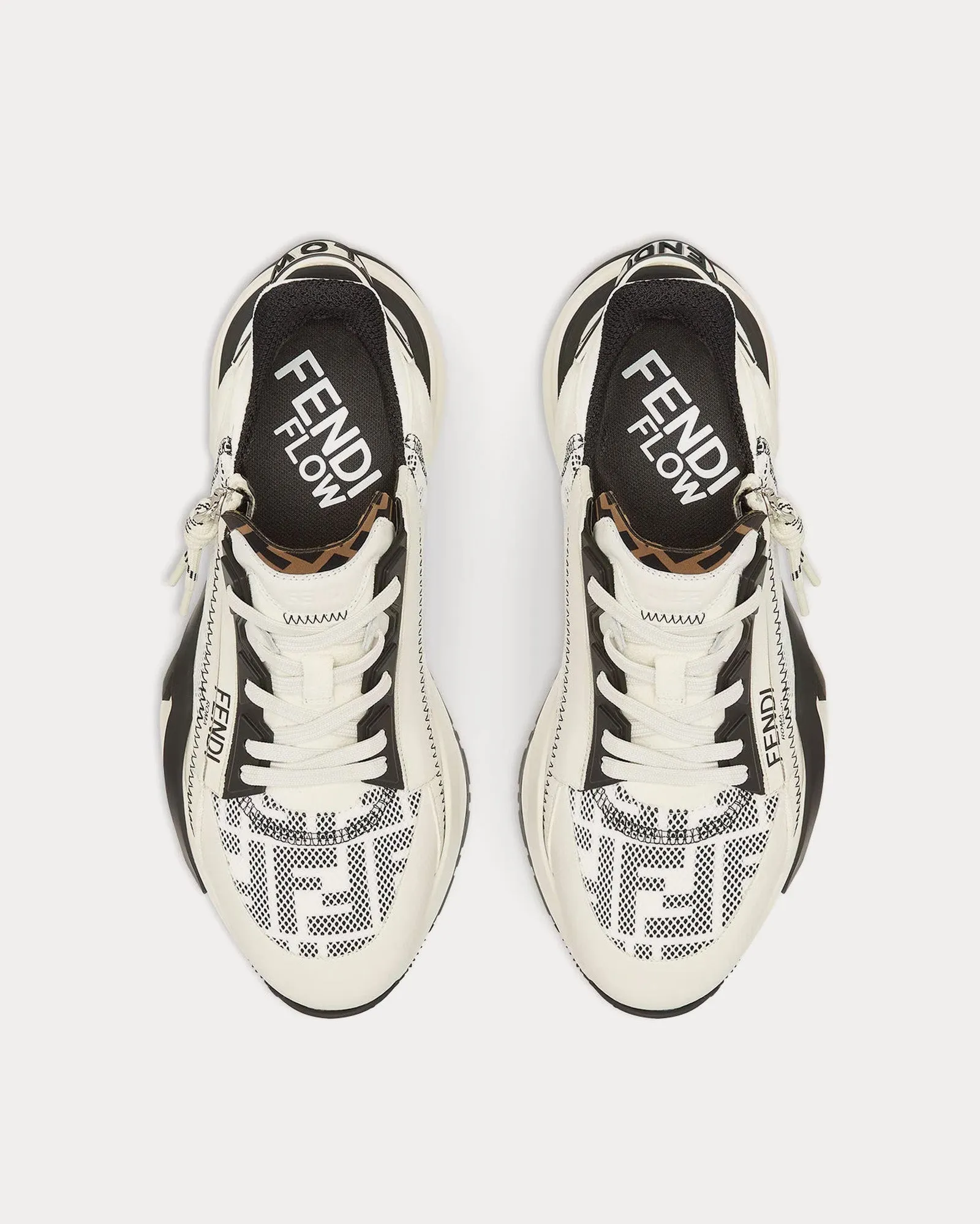 Flow FF Lycra White Low Top Sneakers
