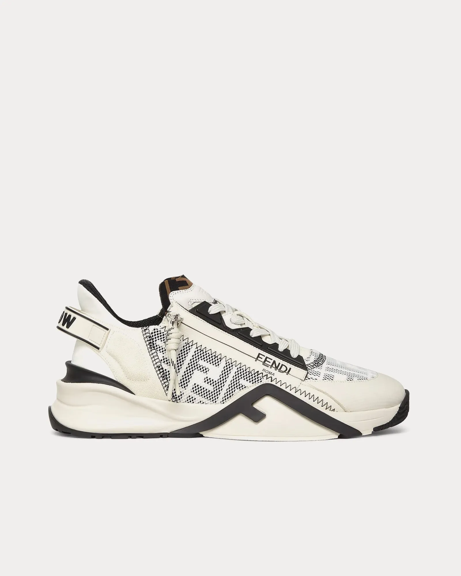 Flow FF Lycra White Low Top Sneakers