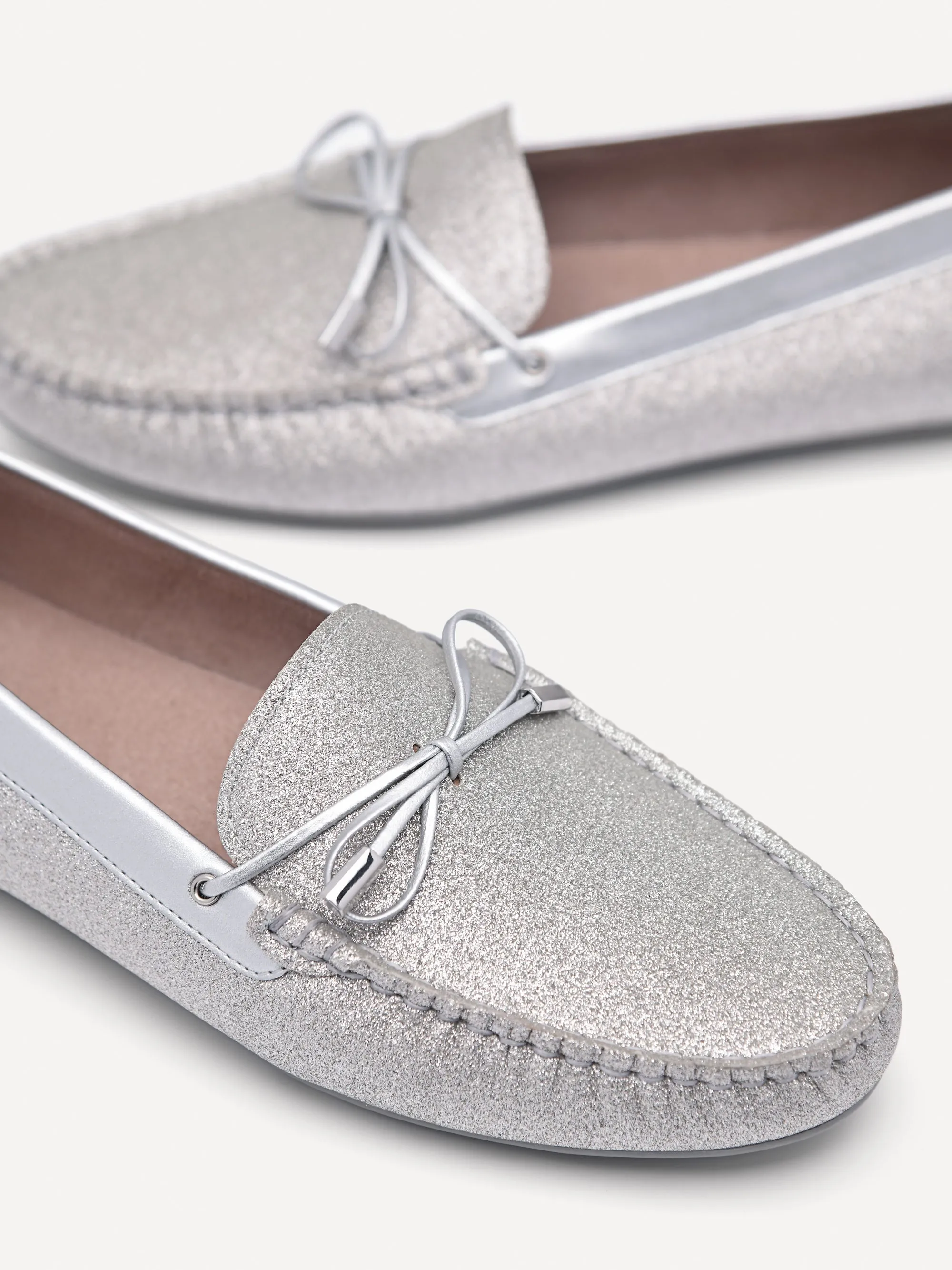Glitter Bow Moccasins