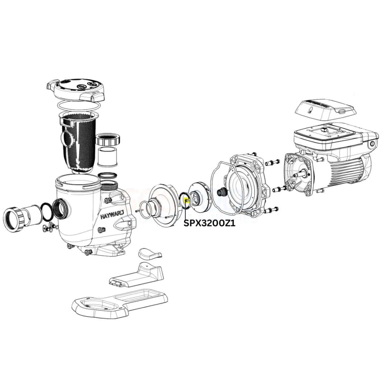 Hayward Impeller Screw For TriStar and EcoStar Pumps | SPX3200Z1