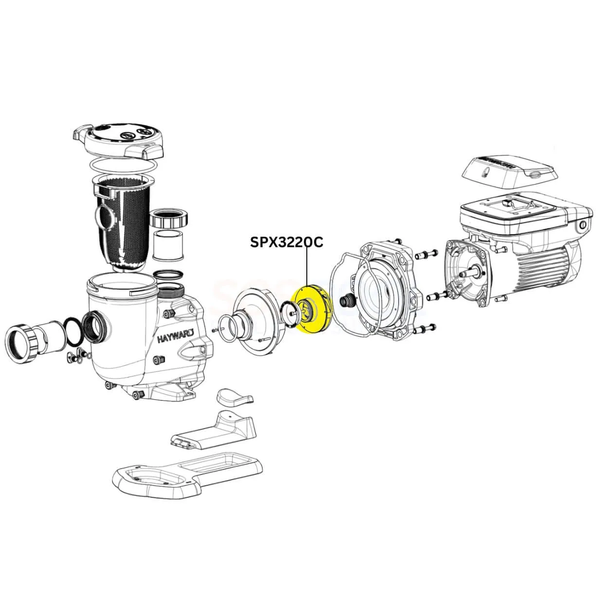 Hayward Impeller With Screw For TriStar and EcoStar Pumps | 2HP | SPX3220C