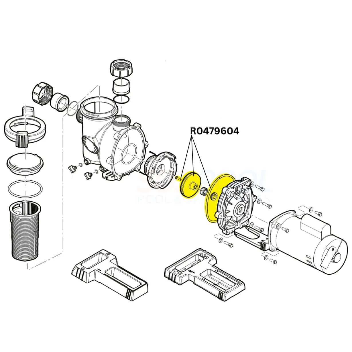 Jandy Impeller and Screw Kit with O-Ring For FloPro Pumps | 2.0 HP | R0479604