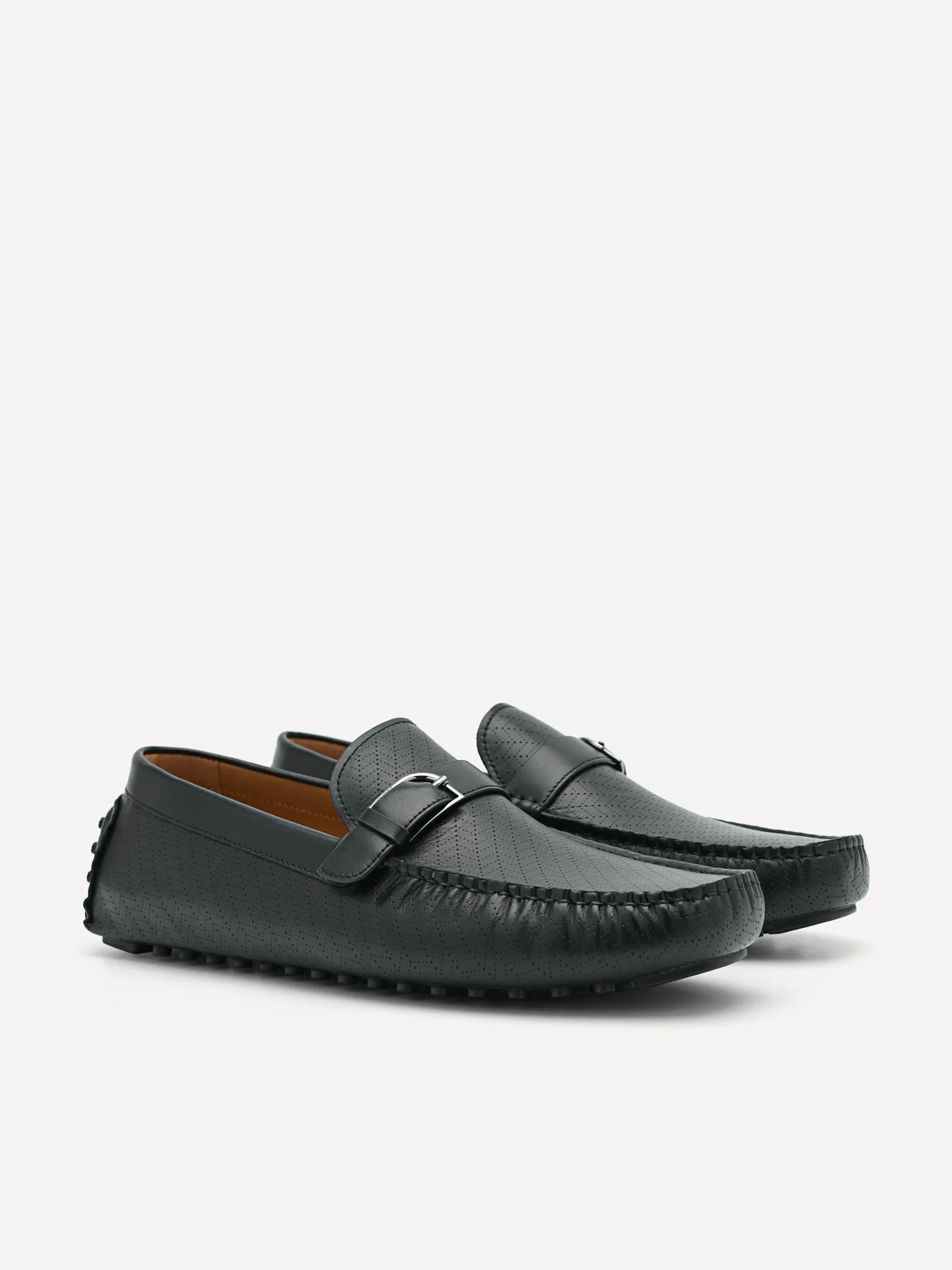 Leather Band Buckle Moccasins