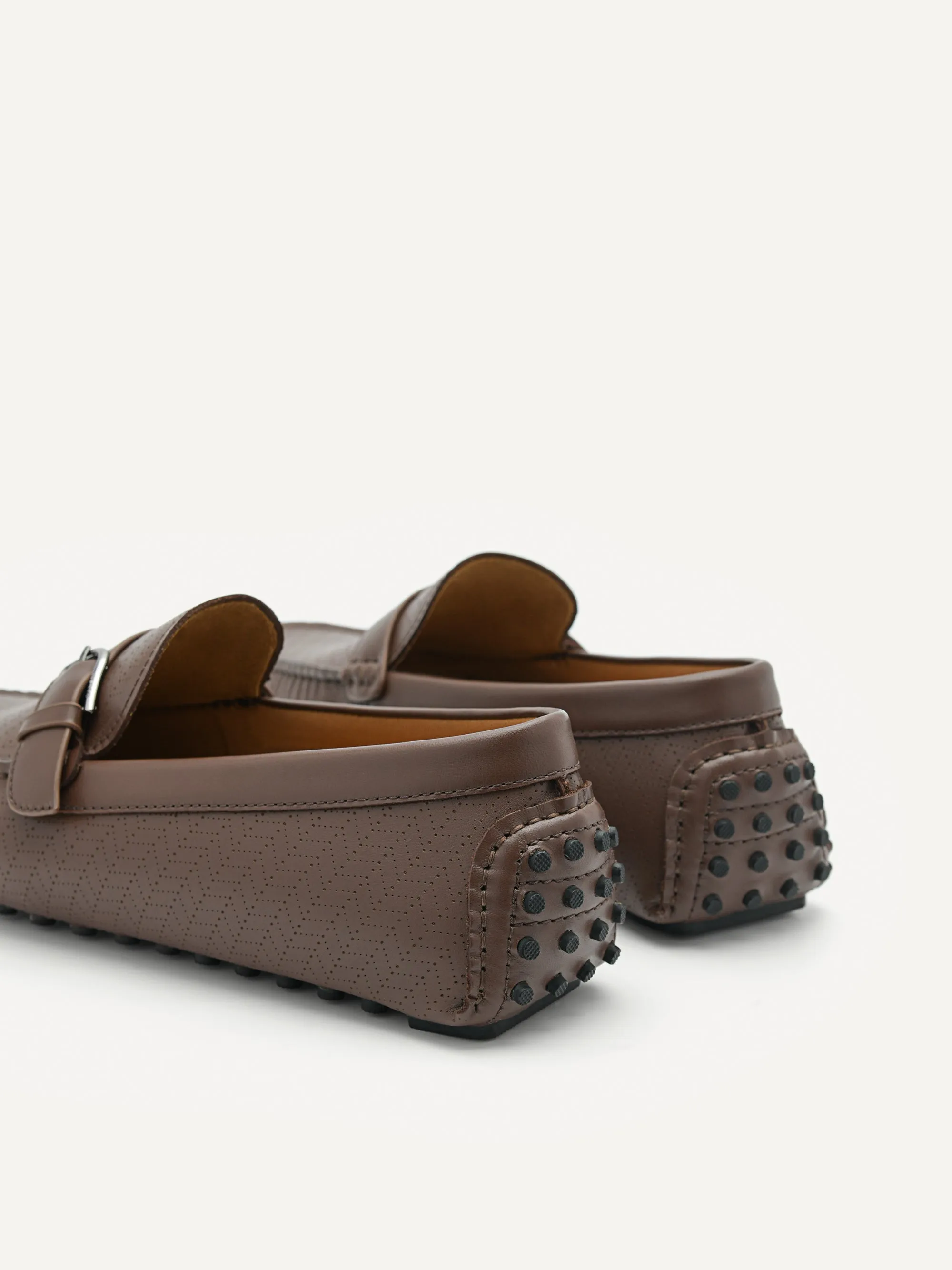 Leather Band Buckle Moccasins