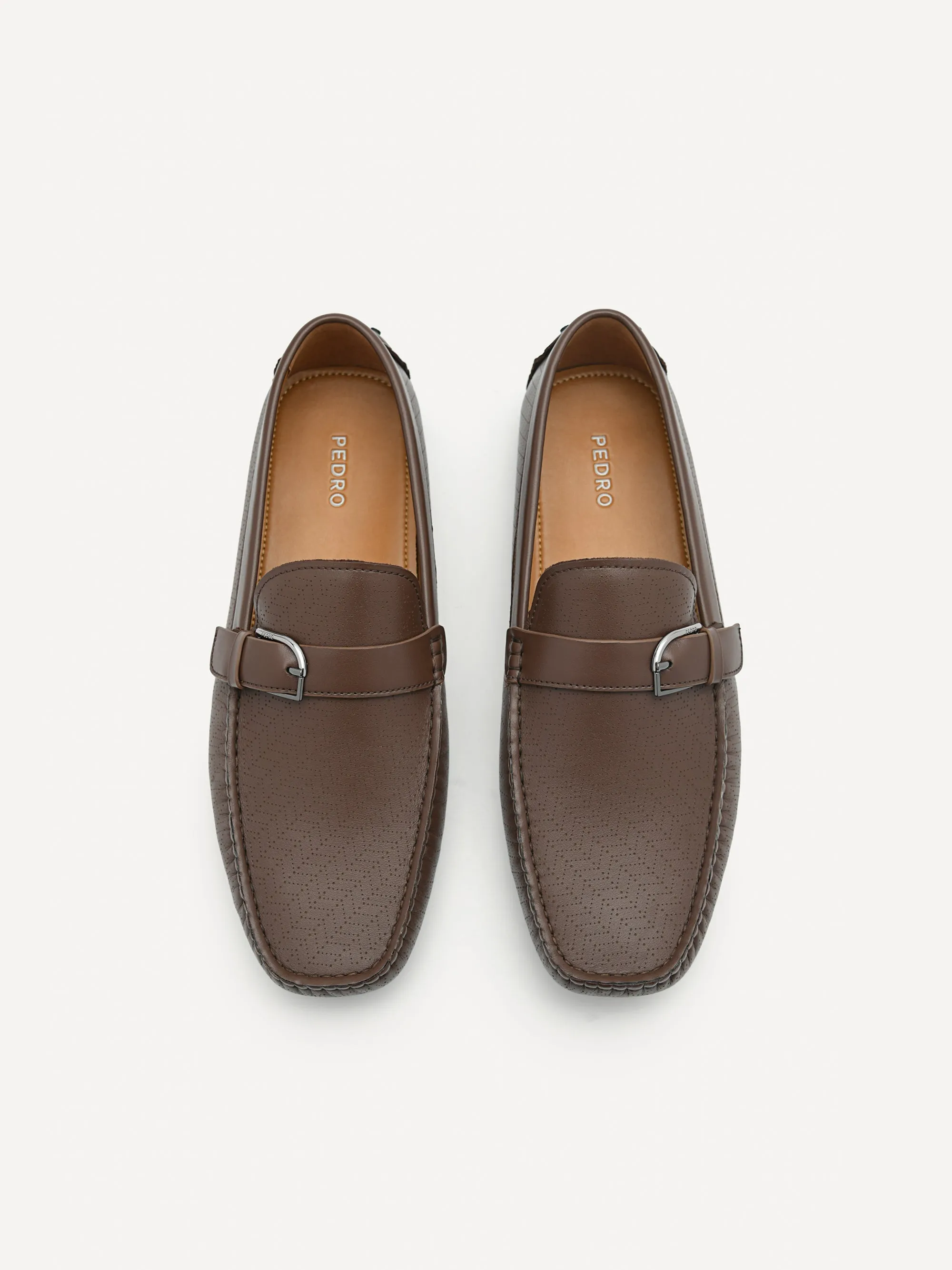 Leather Band Buckle Moccasins