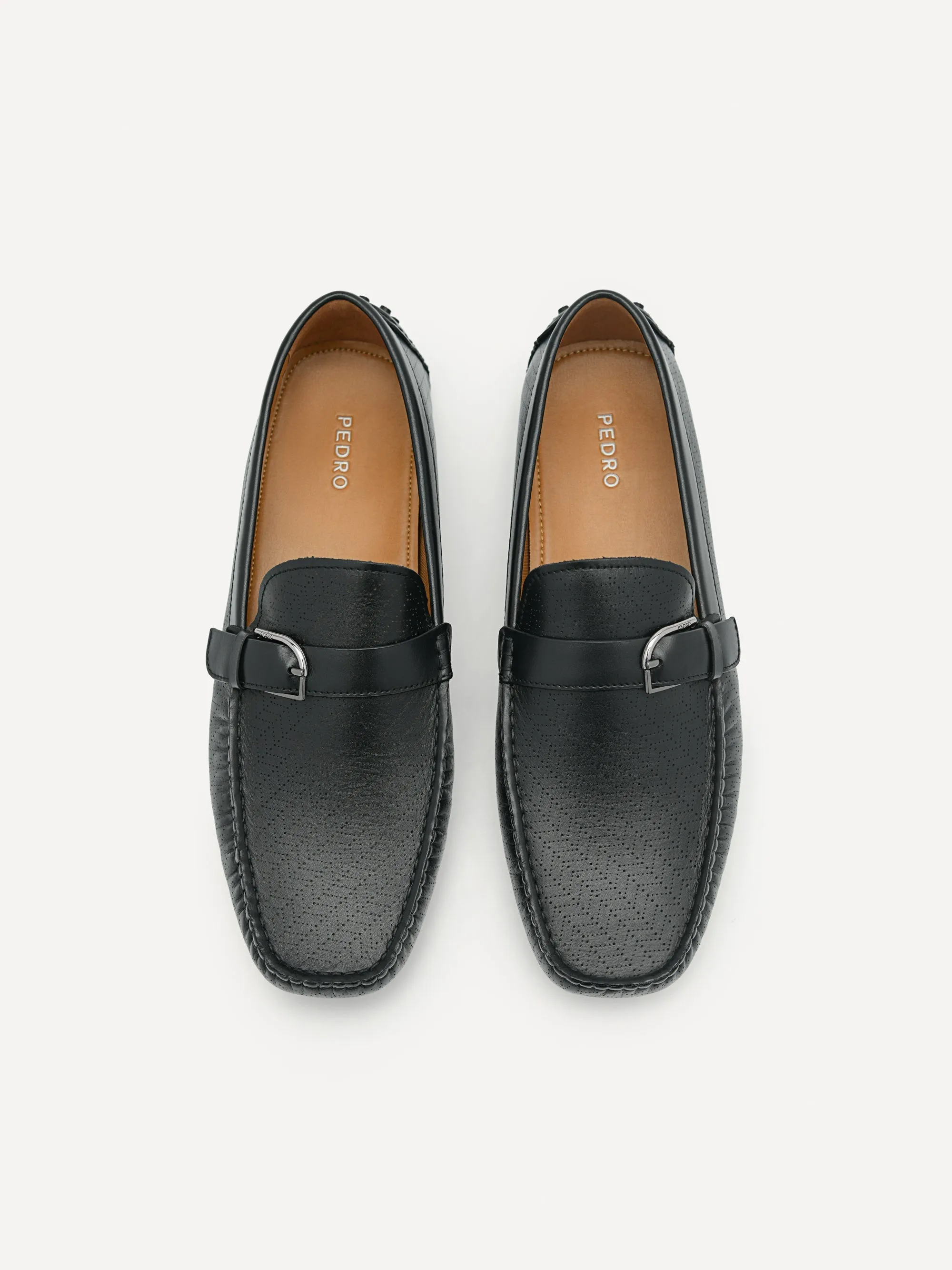 Leather Band Buckle Moccasins