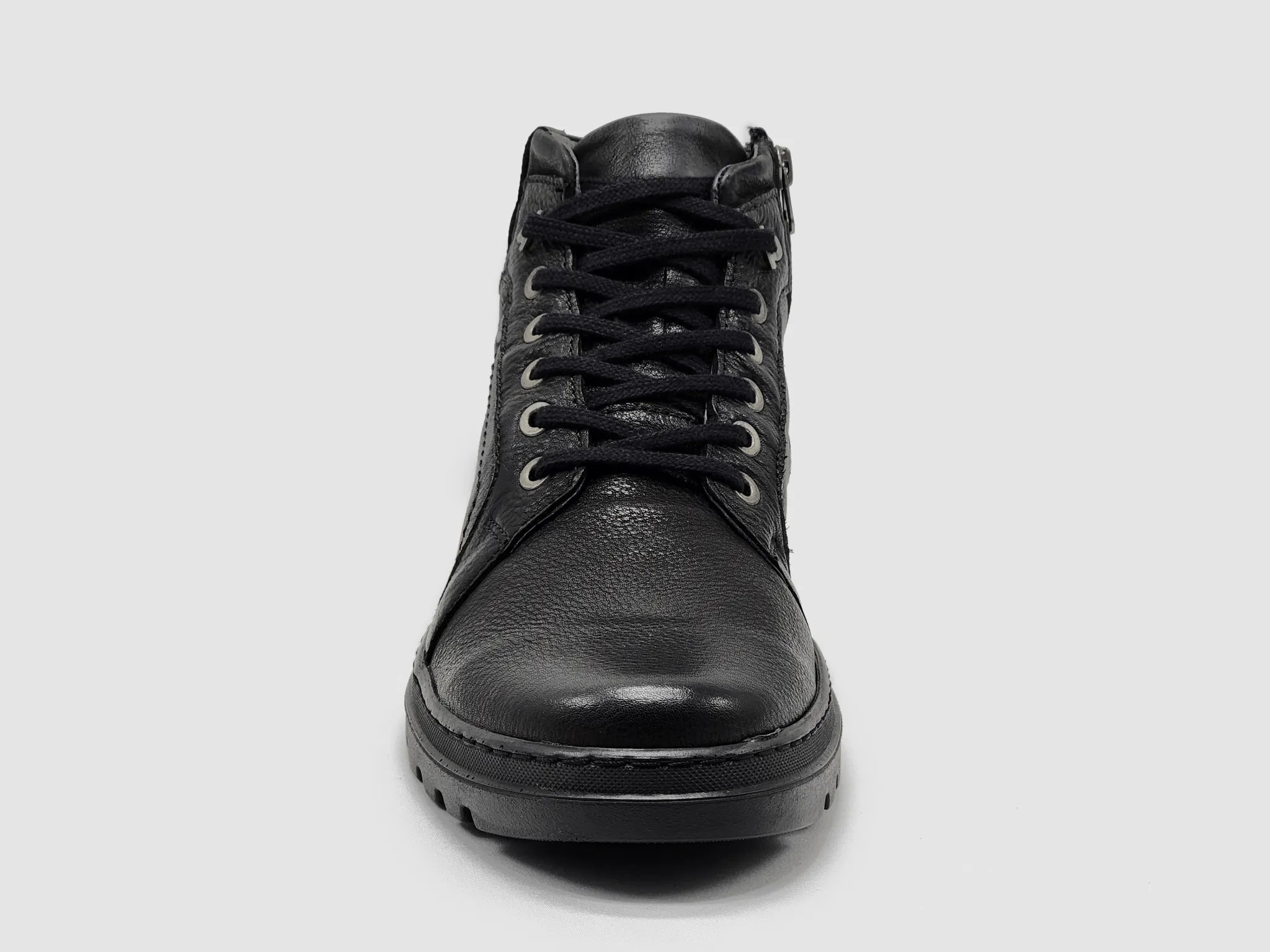 Men's Utility Wool-Lined Leather Boots - Black