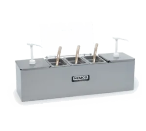 NEMCO 88100-CB-2 Condiment Station with Stainless Steel 3 qt. Containers