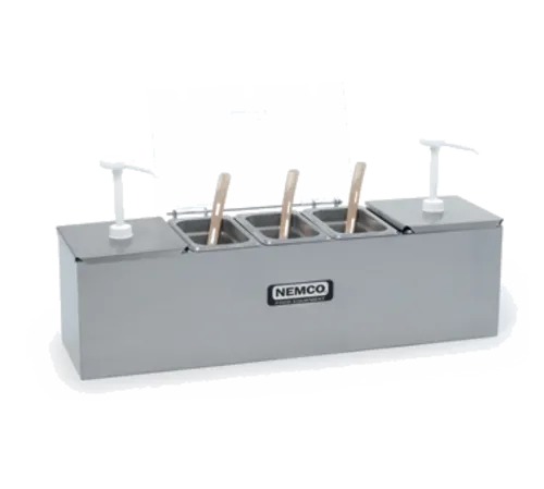 NEMCO 88100-CB-2 Condiment Station with Stainless Steel 3 qt. Containers
