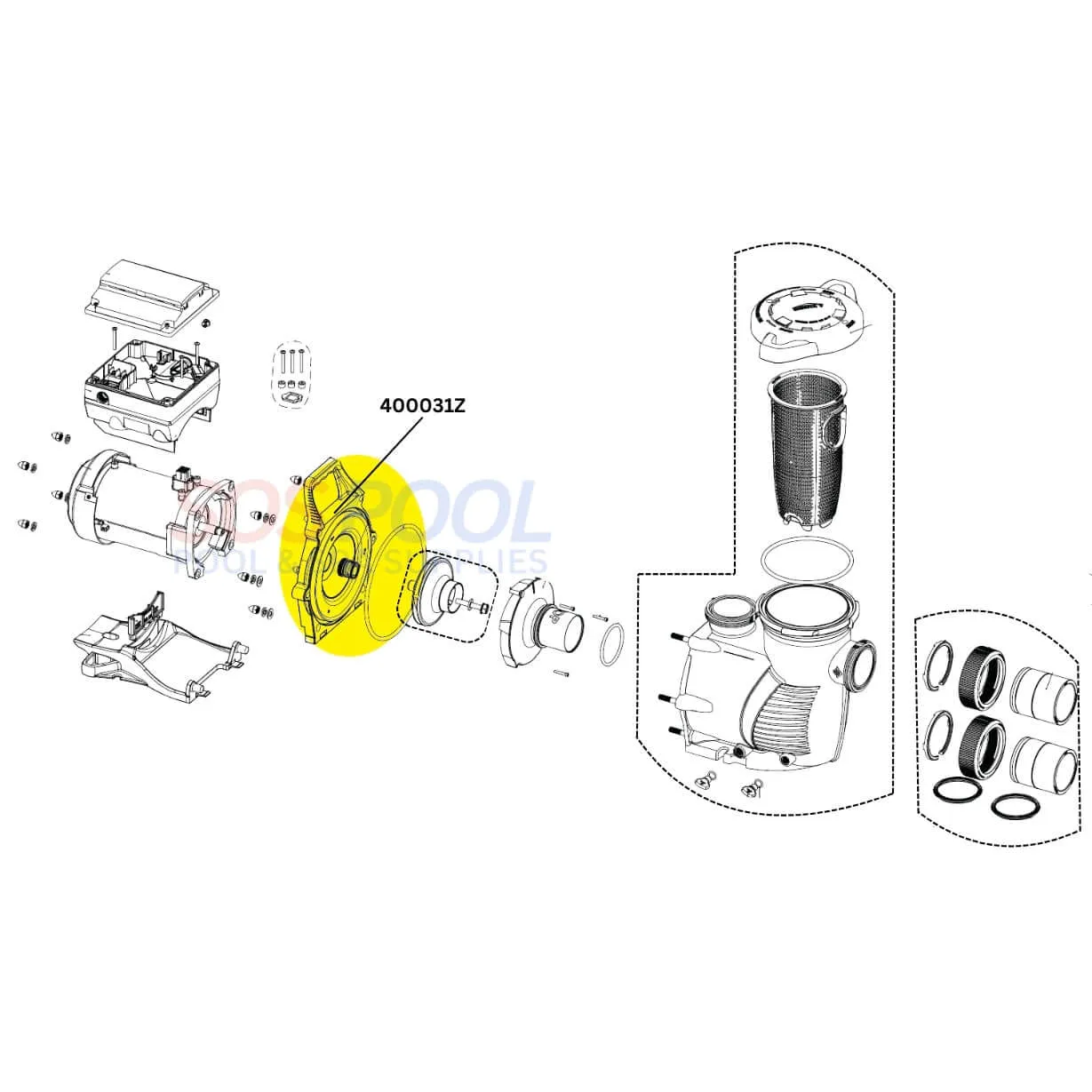 Pentair Seal Plate With Mechanical Seal and O-Ring For WhisperFloXF And IntelliFloXF Pumps | 400031Z