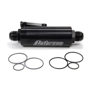 Peterson Fuel Filter - Ball Valve Style -12 AN - 100 Micron - 2" O.D. x 5" Length