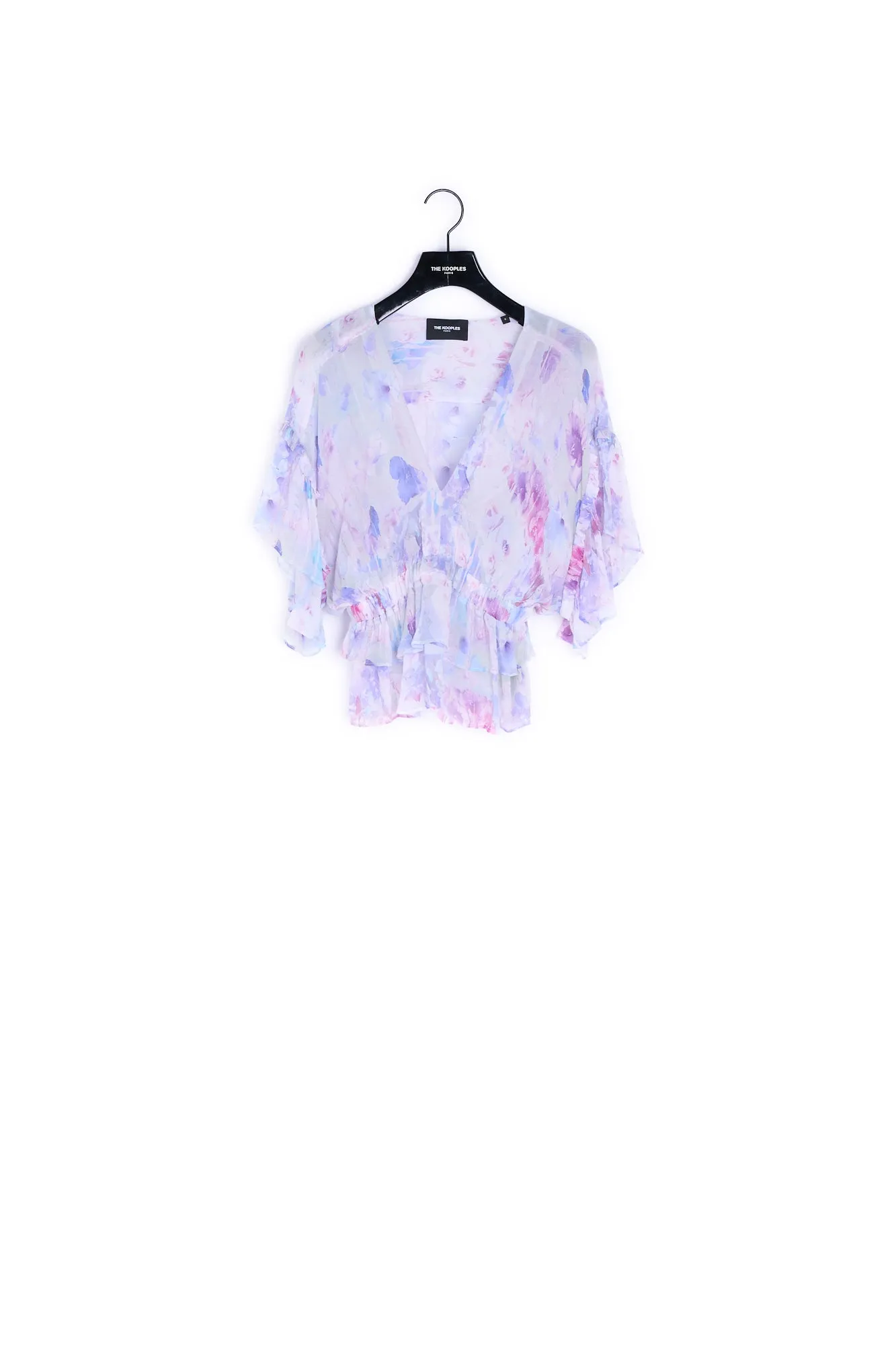 Printed top with short sleeves