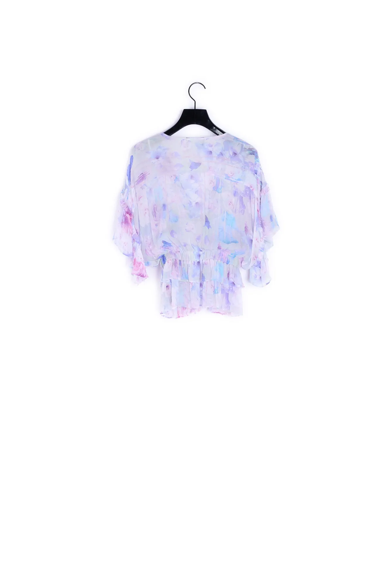 Printed top with short sleeves