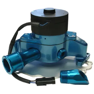 Proform Electric Water Pump - 1 in NPT Female Inlet - Adapter / Gaskets / Hardware - Billet  - Blue Powder Coat - Small Block Ford