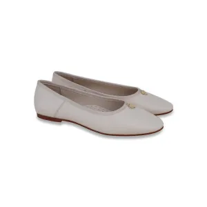 shoes luci flats with heart charm - blush nude