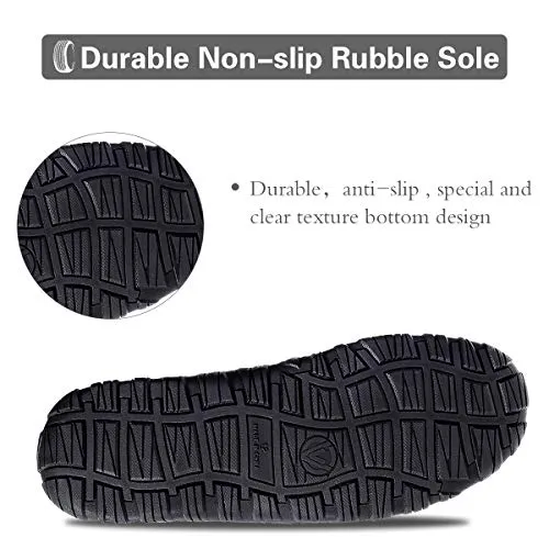 shoeslocker Bedroom Slippers for Men Memory Foam House Shoes Black Size 14