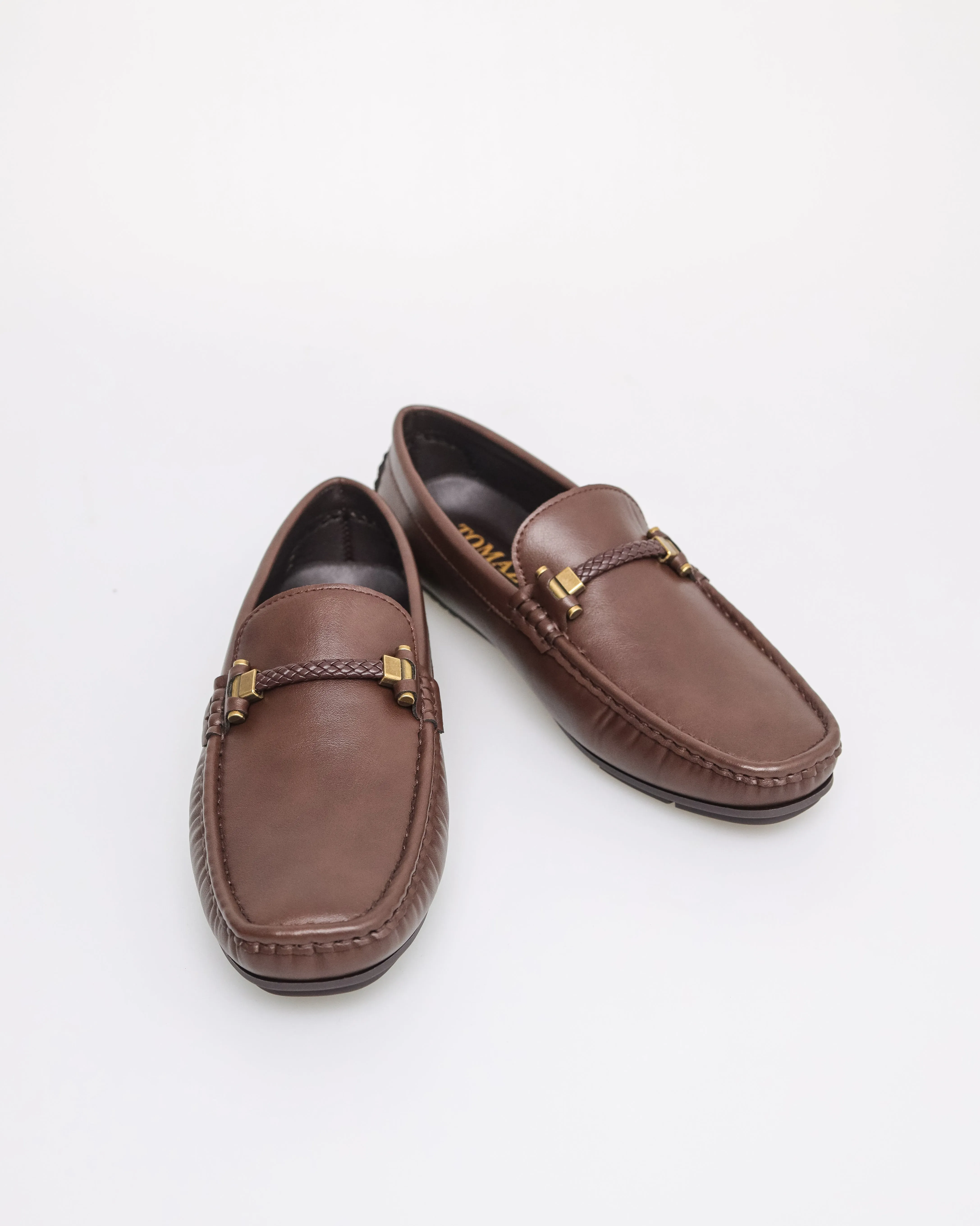 Tomaz C620 Men's Knit Accent Buckle Moccasins