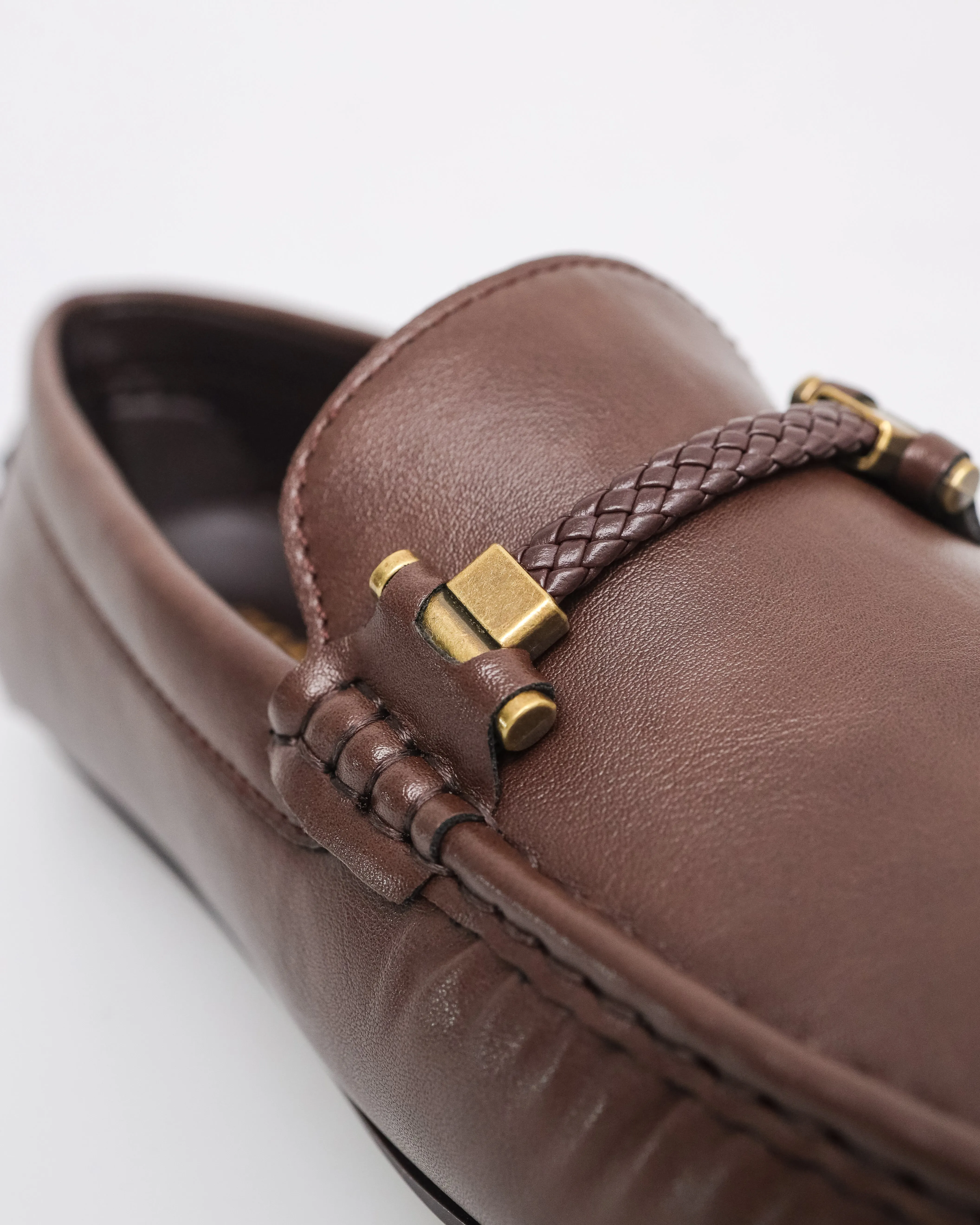 Tomaz C620 Men's Knit Accent Buckle Moccasins