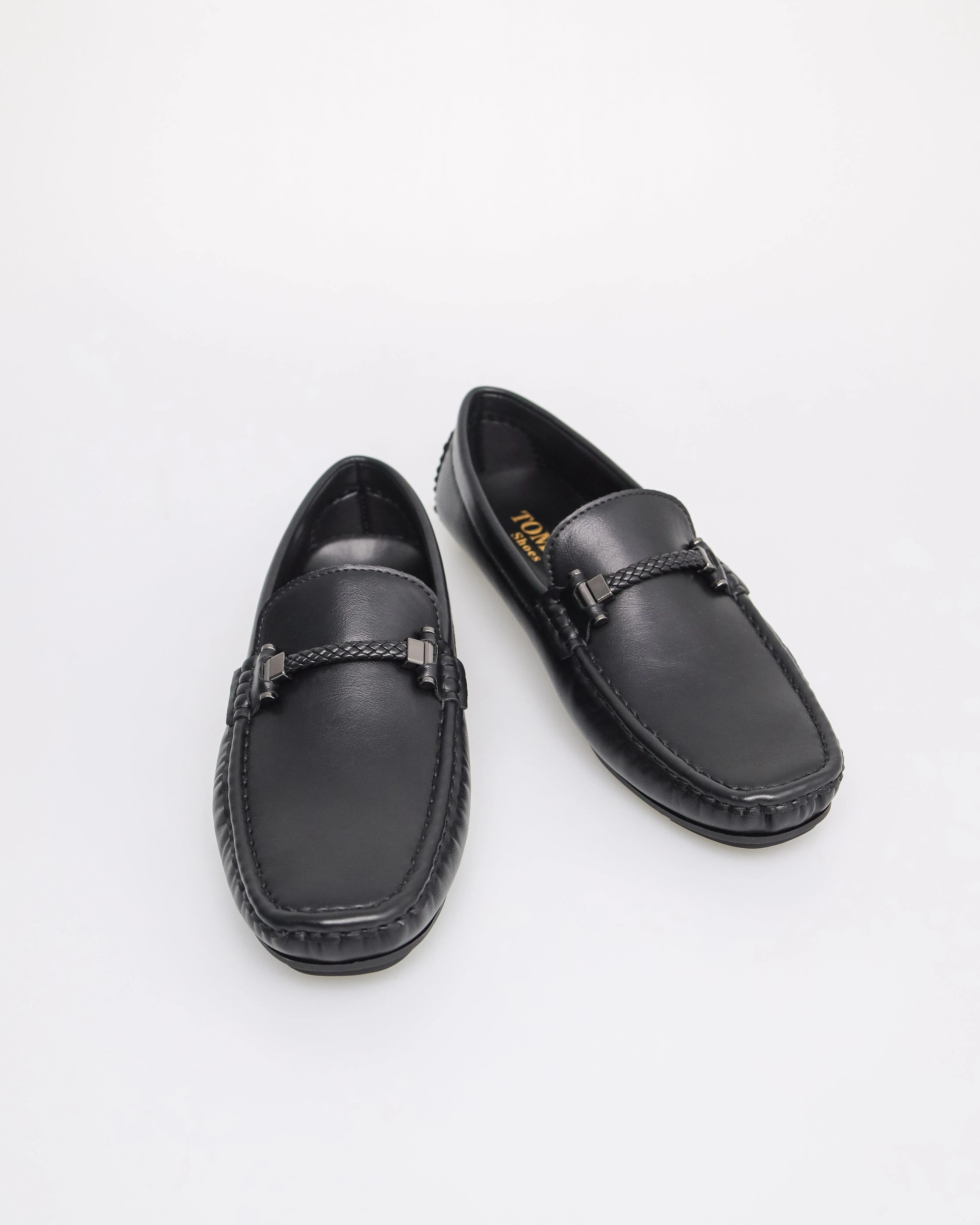 Tomaz C620 Men's Knit Accent Buckle Moccasins