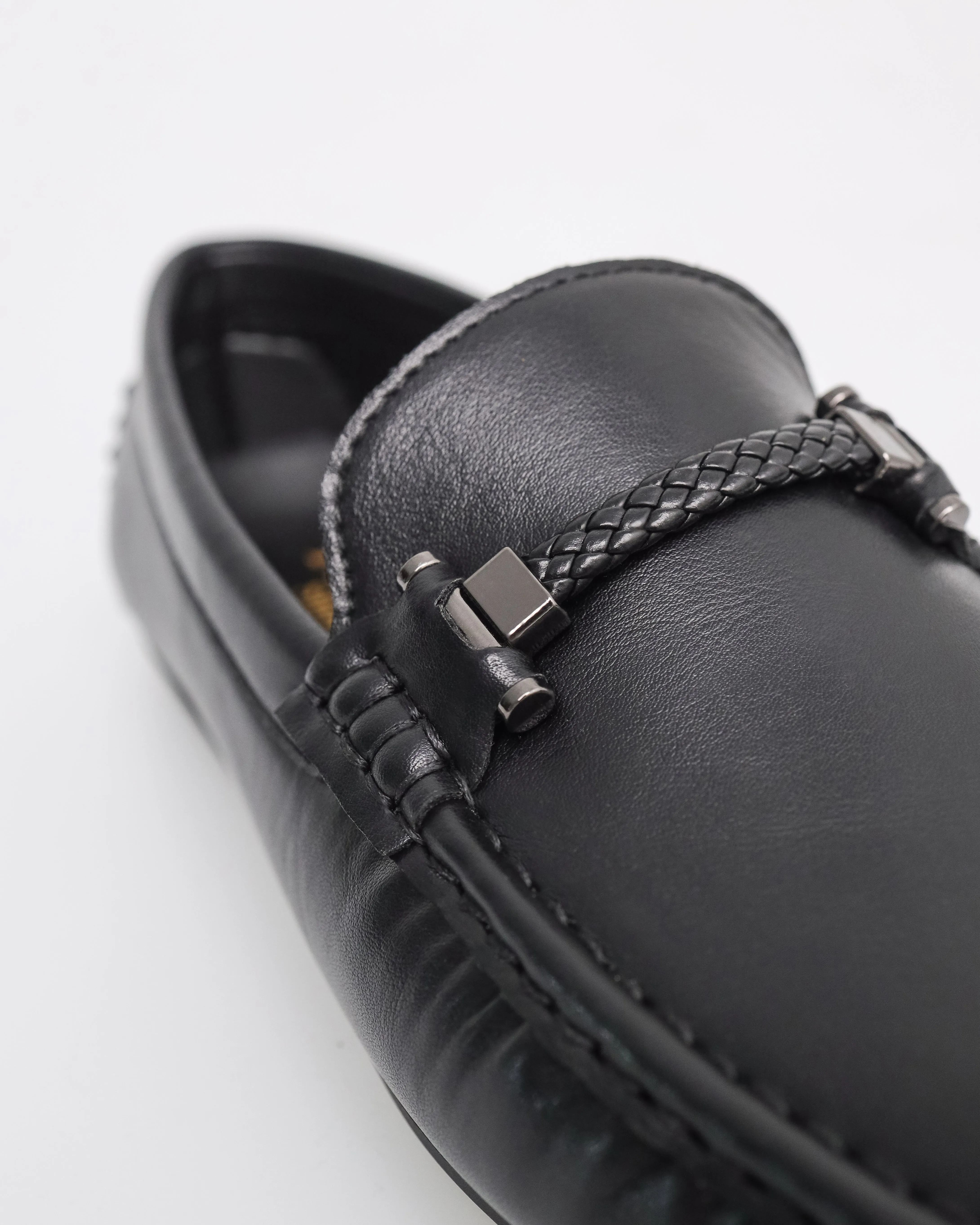 Tomaz C620 Men's Knit Accent Buckle Moccasins