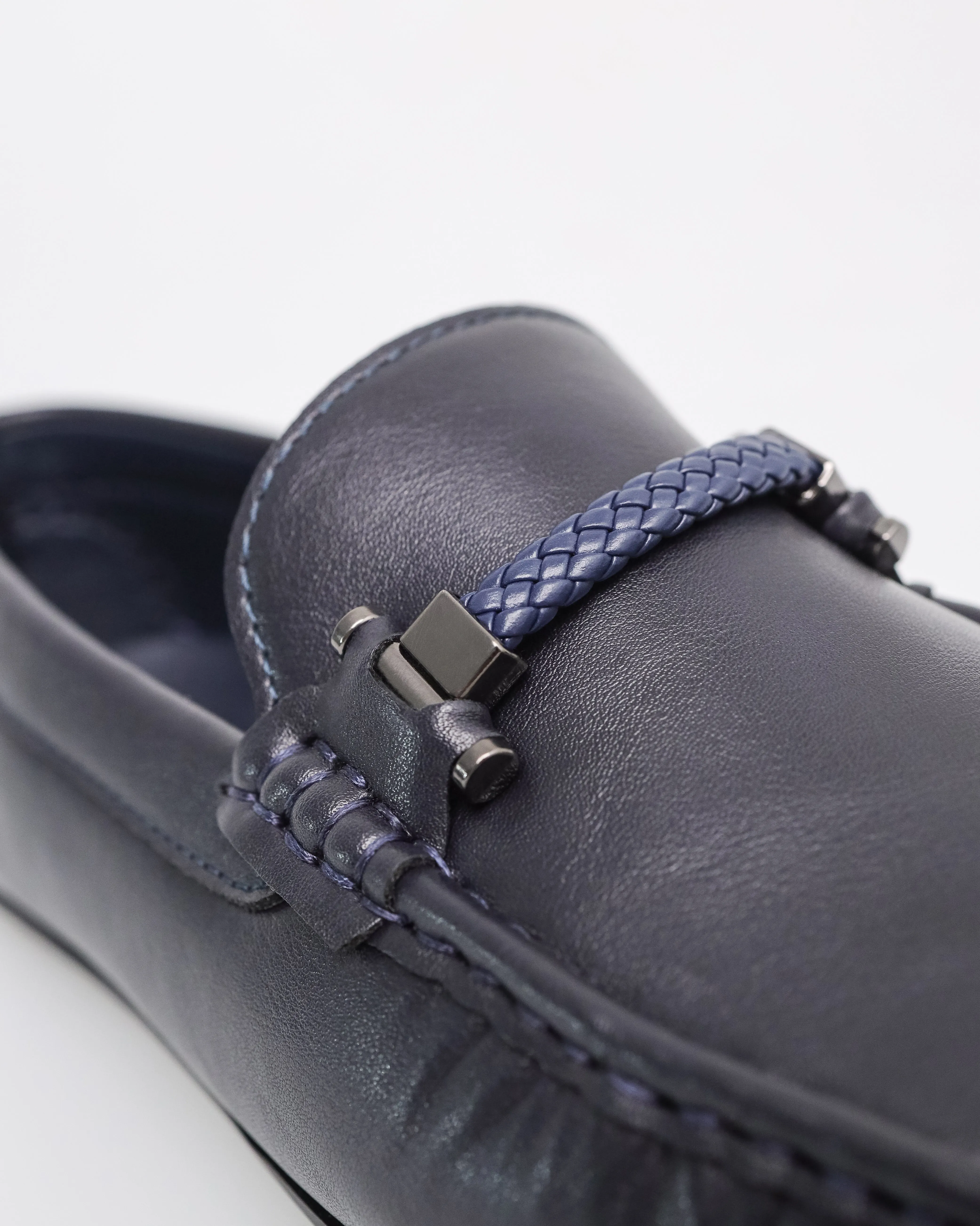 Tomaz C620 Men's Knit Accent Buckle Moccasins