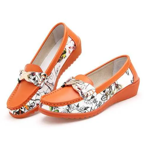 Women Fashion Flat Shoes Round Toe Soft Sole Flats Slip On Ballet Bowknot Loafers